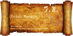 Toldi Margit névjegykártya